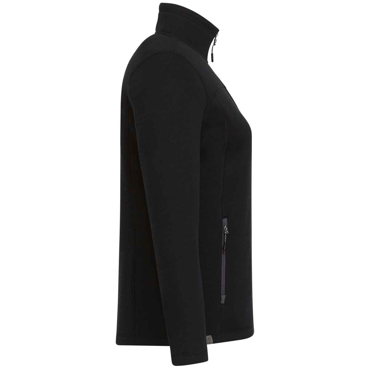 Darnell Eco Knit Full Zip Sweater for Women Embroidery - Black - Right Side