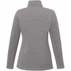 Darnell Eco Knit Full Zip Sweater for Women Embroidery - Medium Heather Grey - Back