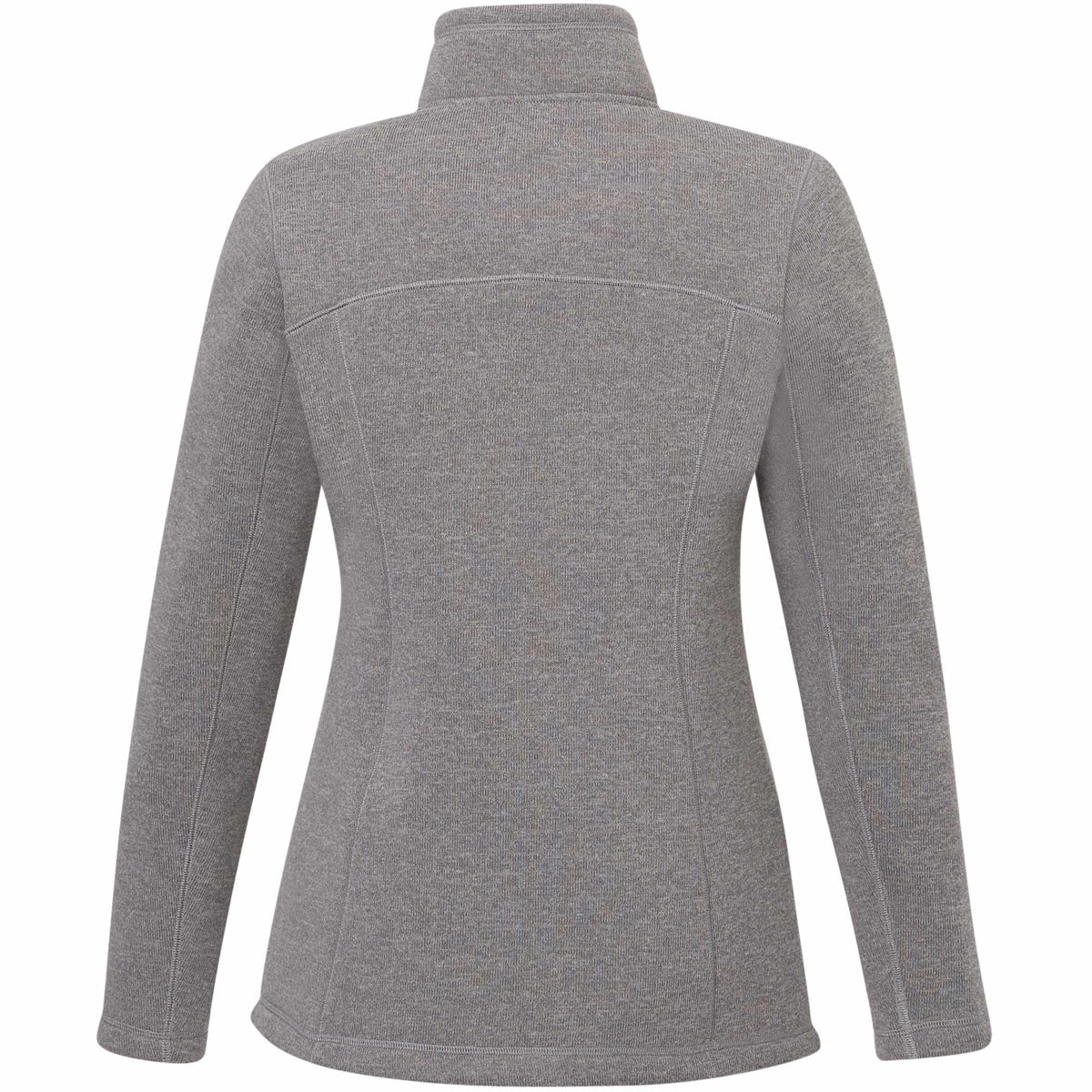 Darnell Eco Knit Full Zip Sweater for Women Embroidery - Medium Heather Grey - Back