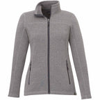 Darnell Eco Knit Full Zip Sweater for Women Embroidery - Medium Heather Grey - Front
