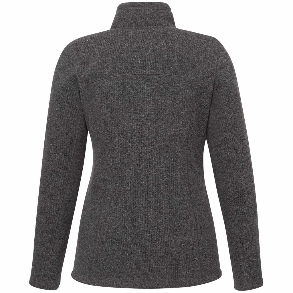 Darnell Eco Knit Full Zip Sweater for Women Transfer - Heather Dark Charcoal - Back
