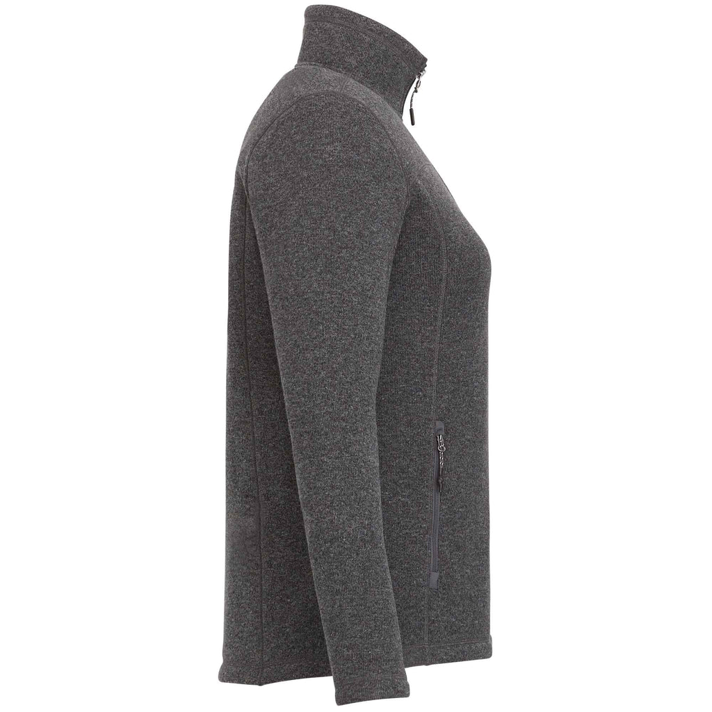 Darnell Eco Knit Full Zip Sweater for Women Transfer - Heather Dark Charcoal - Right Side