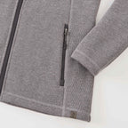 Darnell Eco Knit Full Zip Sweater for Women Transfer - Medium Heather Grey - Detail Cuff Hem