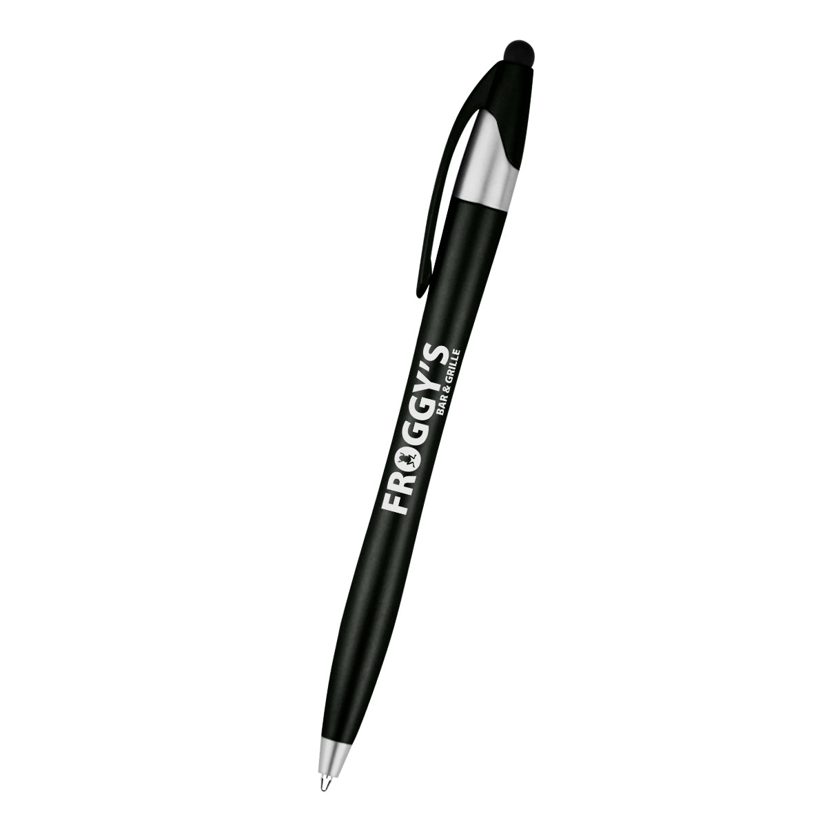 Dart Malibu Pen with Stylus - Black - Silk Screen