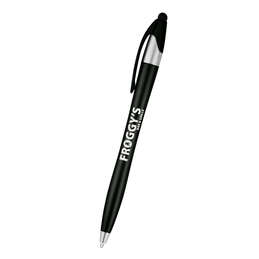 Dart Malibu Pen with Stylus - Black - Silk Screen