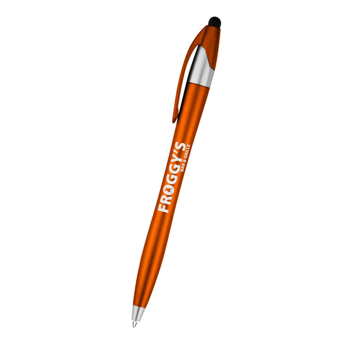 Dart Malibu Pen with Stylus - Orange - Silk Screen