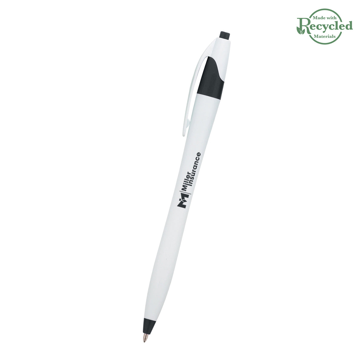 Dart Pen, Custom Printed - Recycled White - Silk Screen