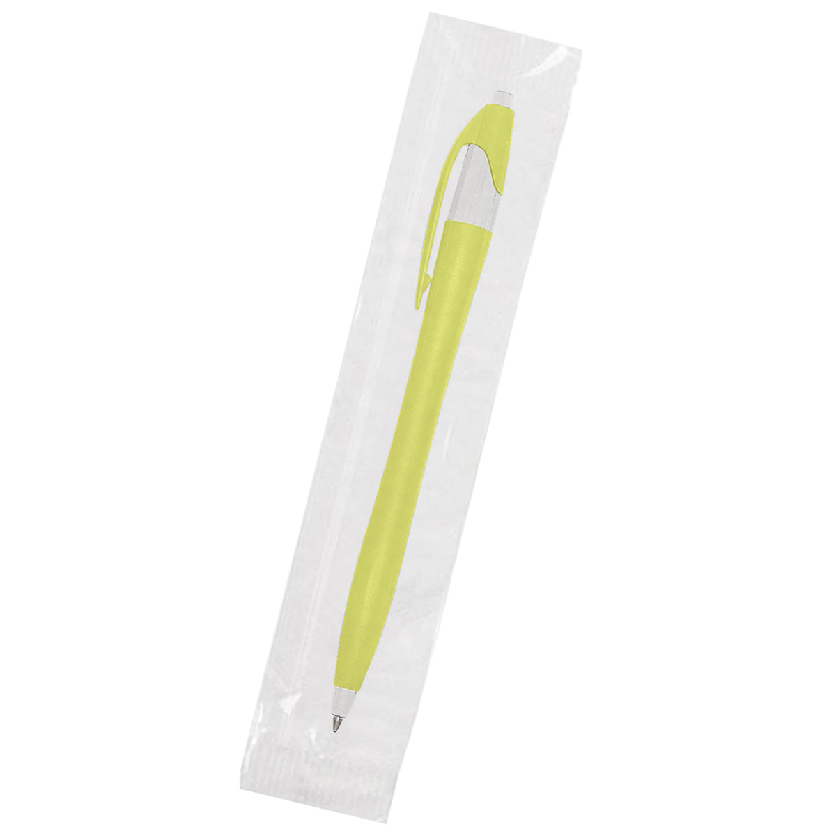 Dart Pen, Custom Printed - White with Black - Cellobag