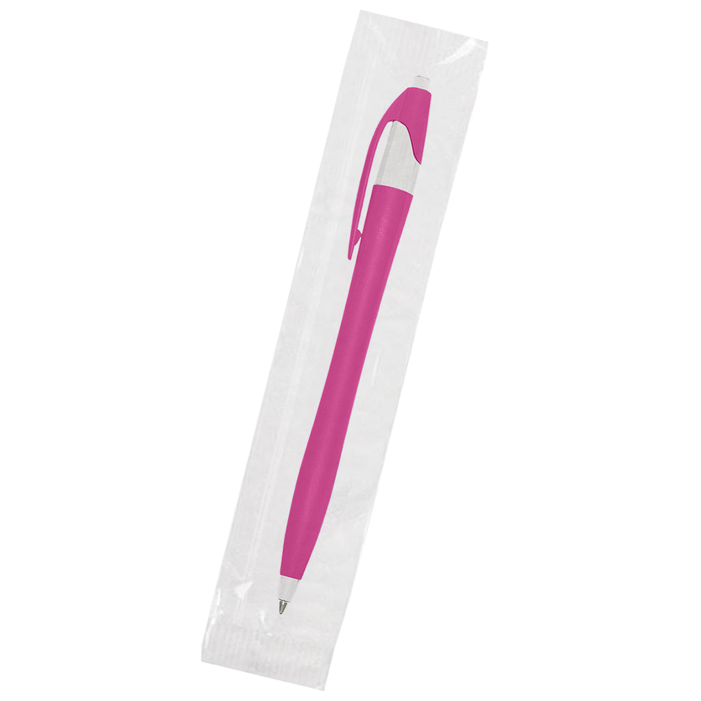 Dart Pen, Custom Printed - White with Black - Cellobag