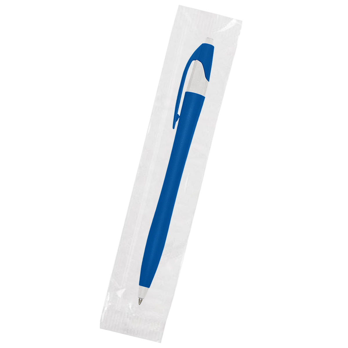 Dart Pen, Custom Printed - White with Black - Cellobag