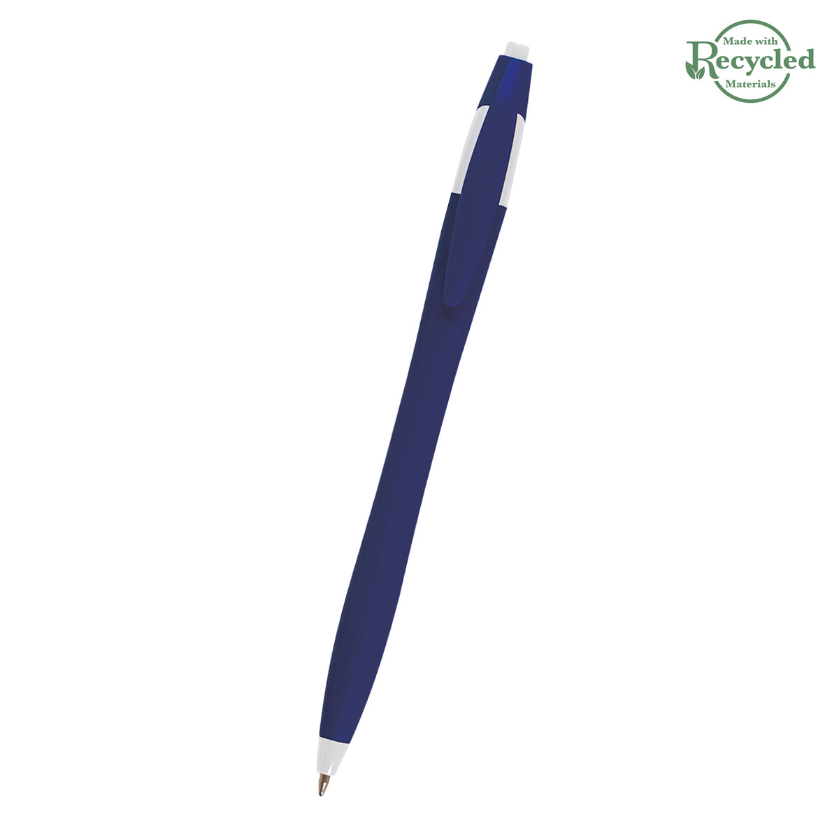 Dart Pen, Custom Printed - White with Black - Front
