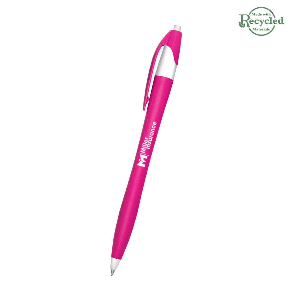 Dart Pen, Custom Printed - White with Black - Silk Screen