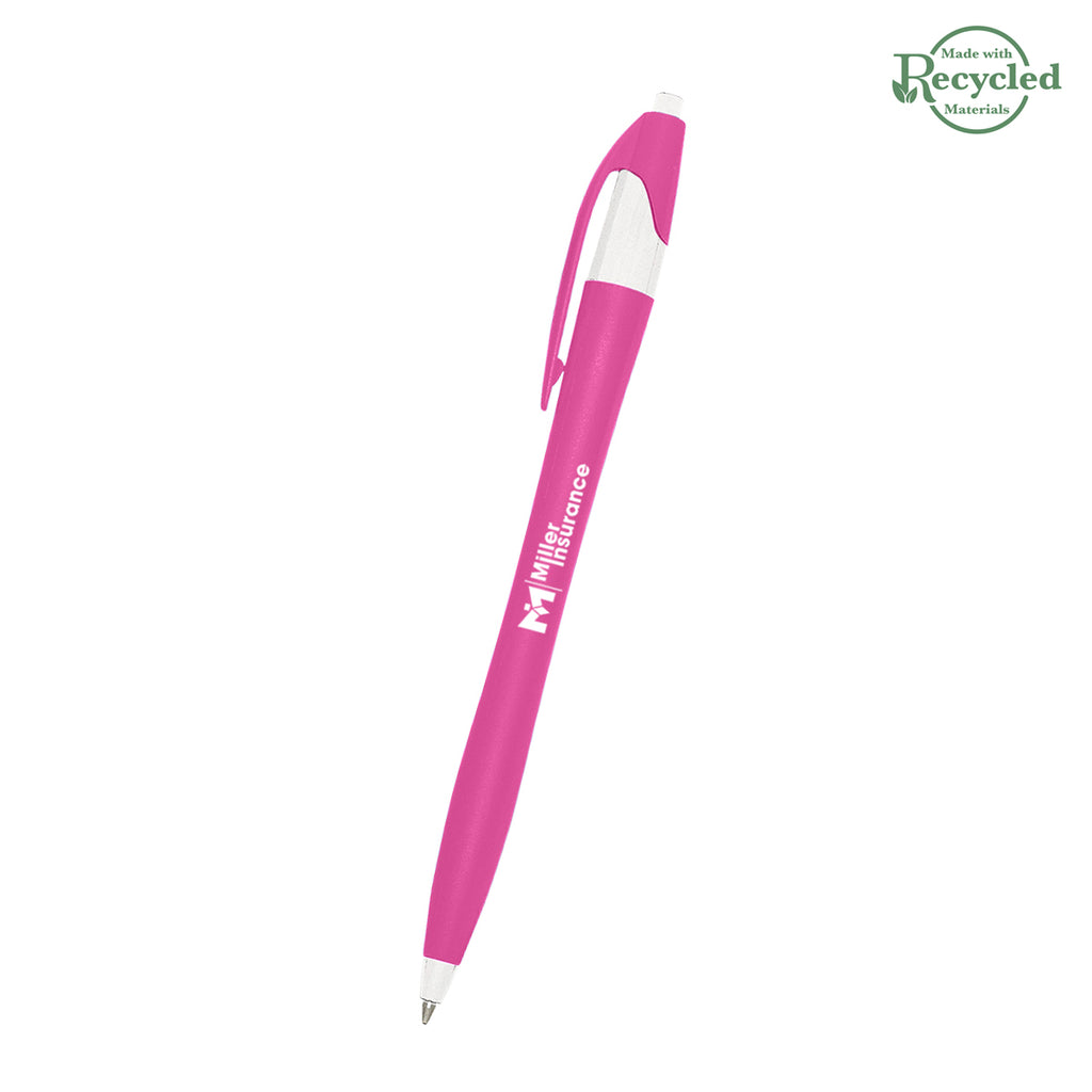 Dart Pen, Custom Printed - White with Black - Silk Screen