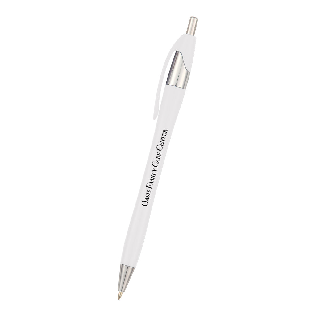 Dart Pen, Tri-Chrome - White - Silk Screen
