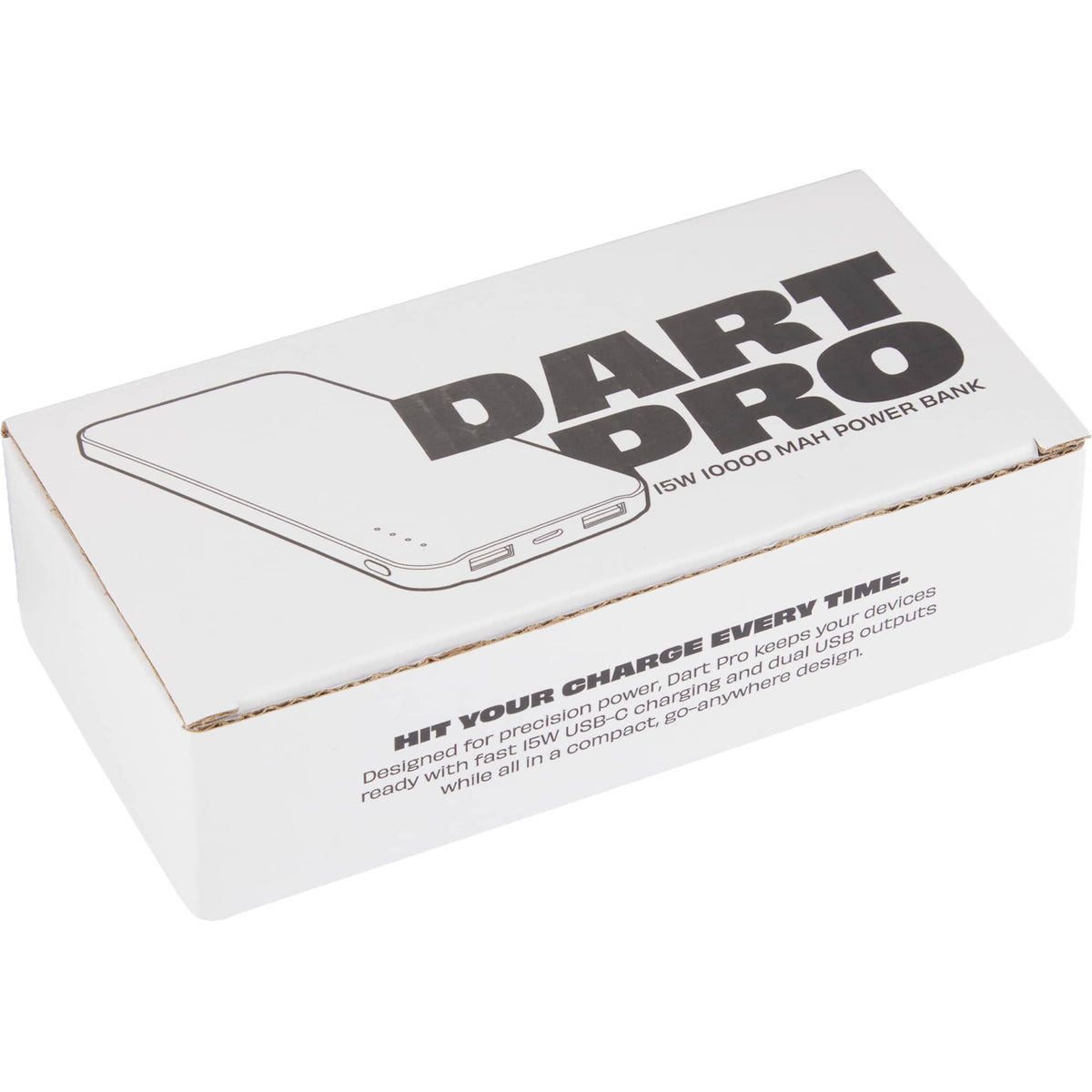 Dart Pro Fast Charging Power Bank, 10,000 mAh 15W Full Color - Black - Packaging