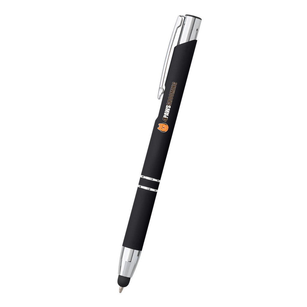Dash Pen with Stylus Full Color - Black - Full Color