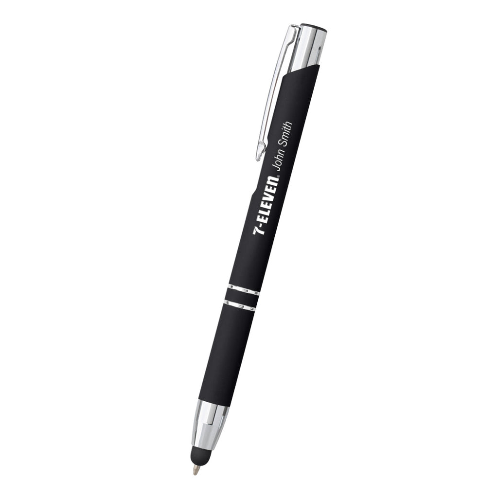 Dash Pen with Stylus Full Color - Black - Laser Engraving
