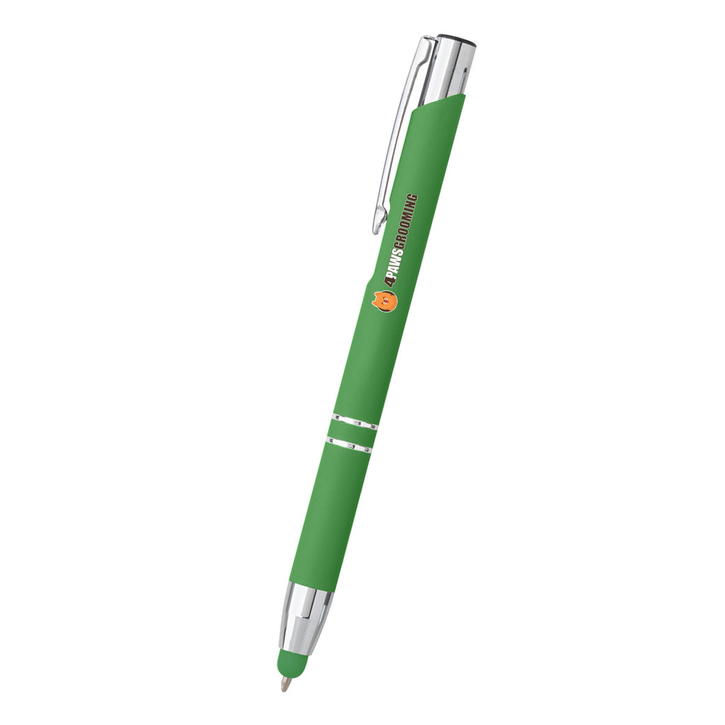 Dash Pen with Stylus Laser Engraving - Green - Full Color