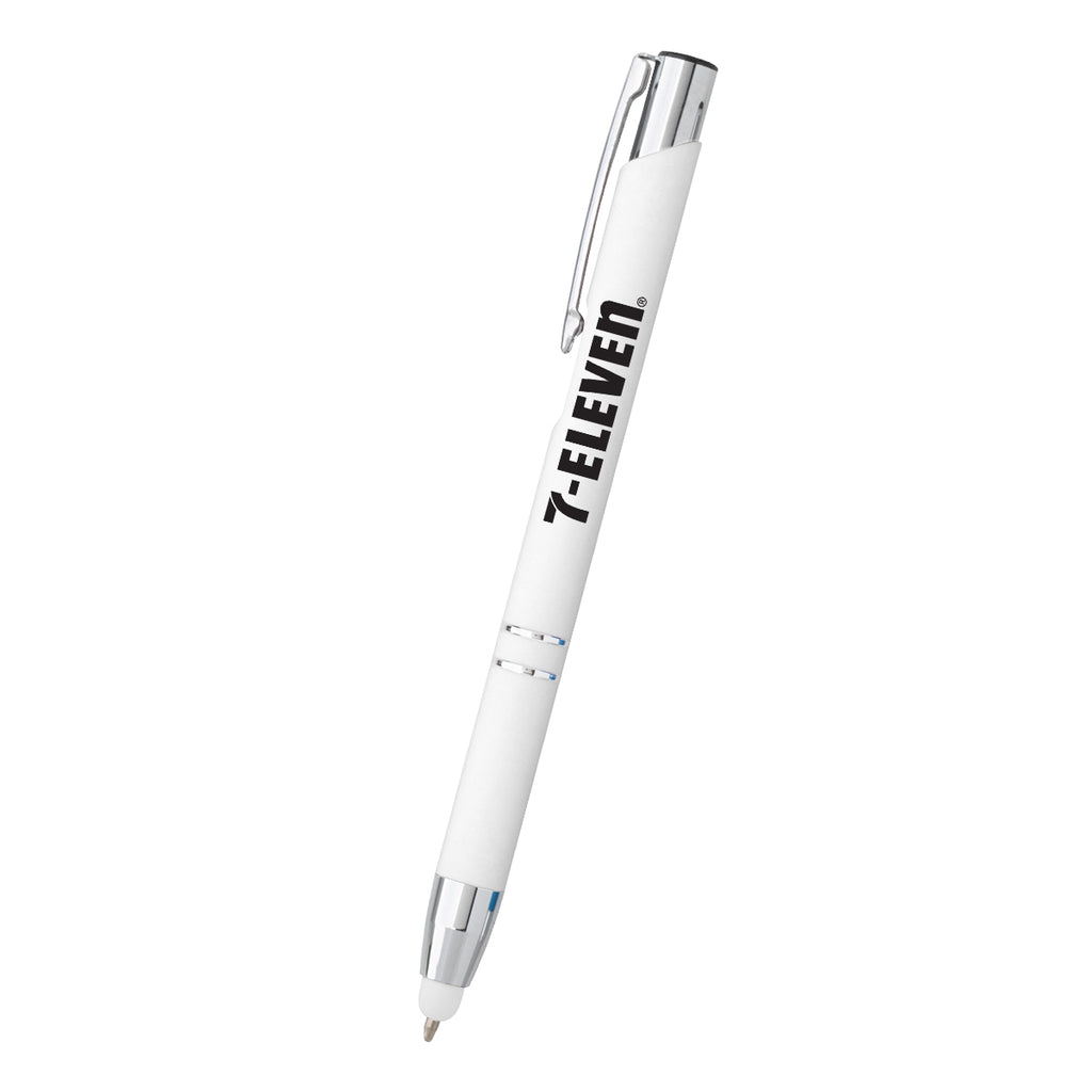 Dash Pen with Stylus Laser Engraving - White - Silk Screen