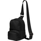 Daybreak Crossbody Travel Sling in Recycled Twill - Black - Left Angle 2