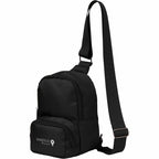 Daybreak Crossbody Travel Sling in Recycled Twill - Black - Left Angle