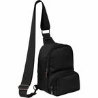 Daybreak Crossbody Travel Sling in Recycled Twill - Black - Right Angle