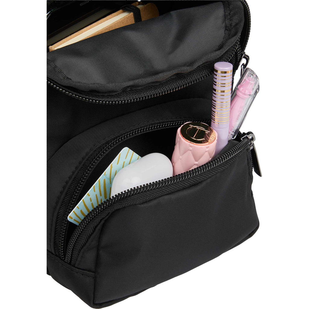 Daybreak Crossbody Travel Sling in Recycled Twill Transfer - Black - Detail 2