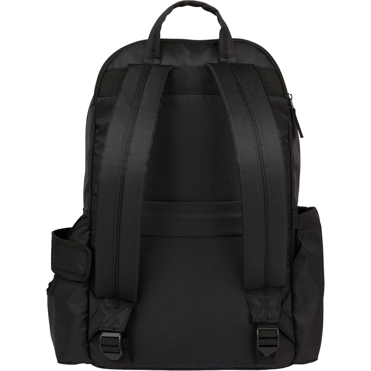 Daybreak Essential Travel Backpack with Tumbler Pocket Embroidery - Black - Back
