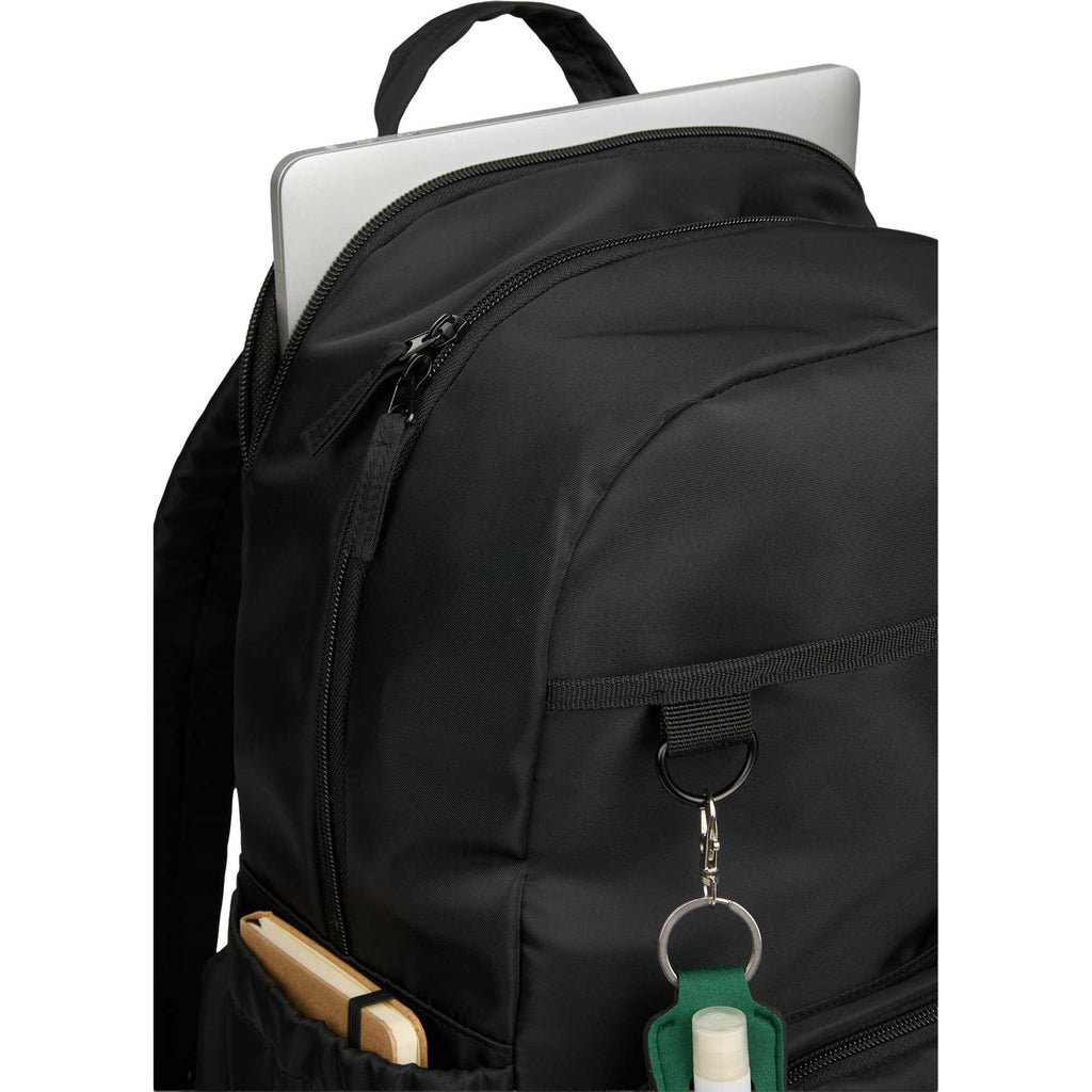 Daybreak Essential Travel Backpack with Tumbler Pocket Full Color - Black - Detail 2