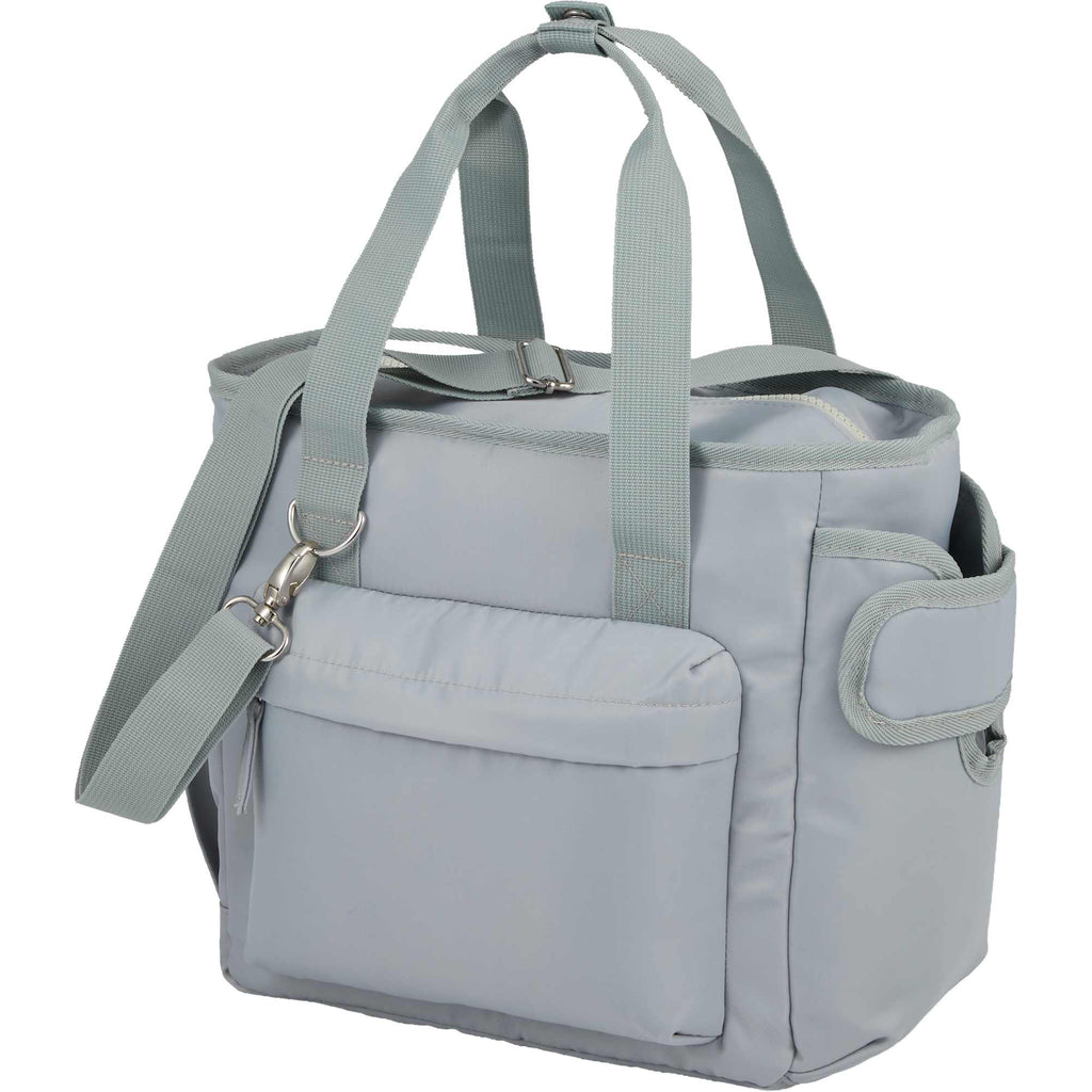 Daybreak Recycled Cooler with Tumbler Pocket, 16 Cans Transfer - Gray - Left Angle 2