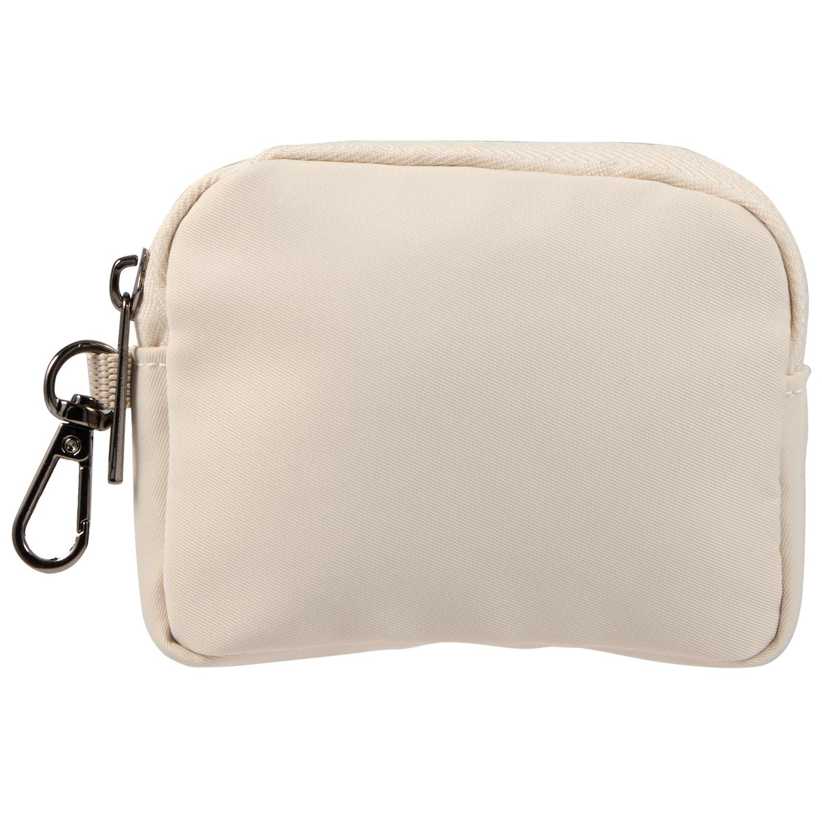 Daybreak Recycled Lanyard with Two Zip Pouches - Natural - Detail Bag Front