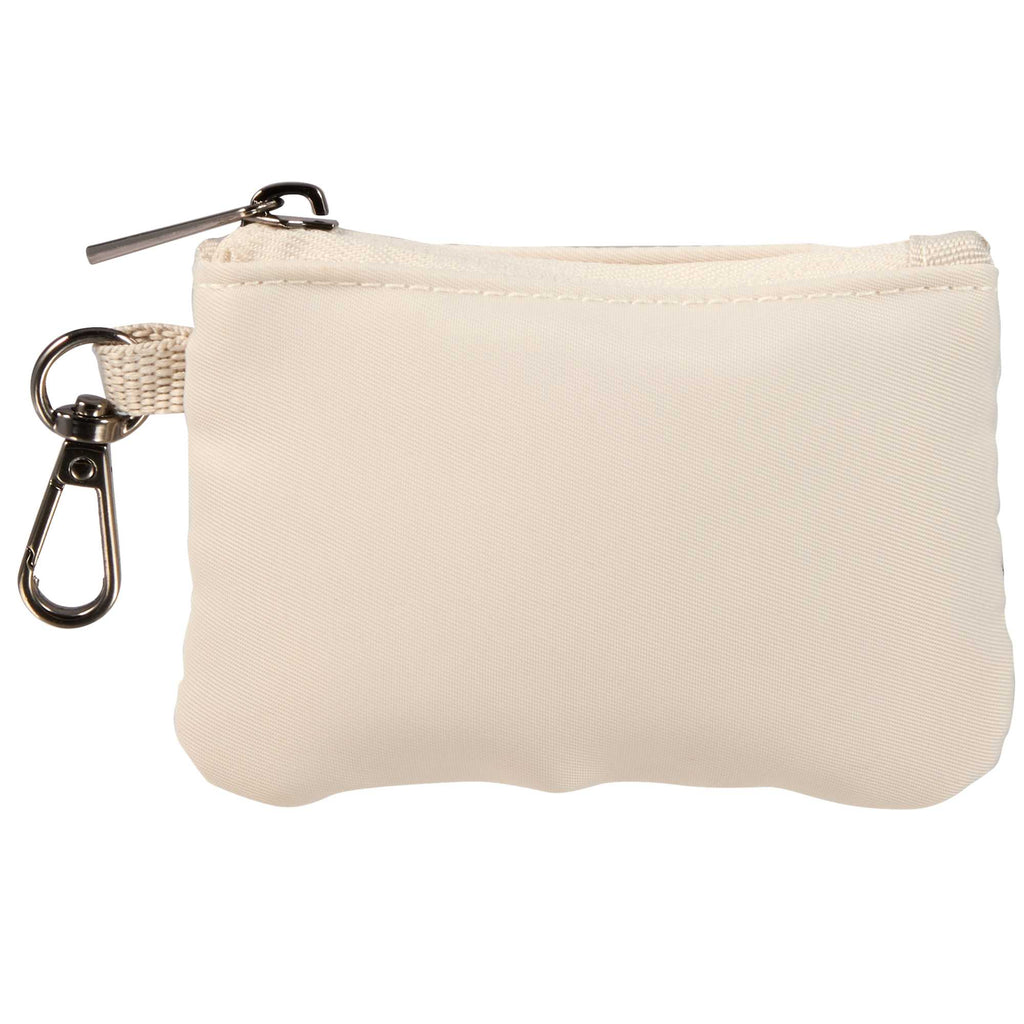 Daybreak Recycled Lanyard with Two Zip Pouches - Natural - Detail
