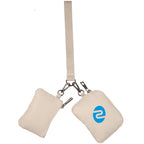 Daybreak Recycled Lanyard with Two Zip Pouches - Natural - Front 2