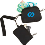 Daybreak Recycled Lanyard with Two Zip Pouches Transfer - Black - Propped
