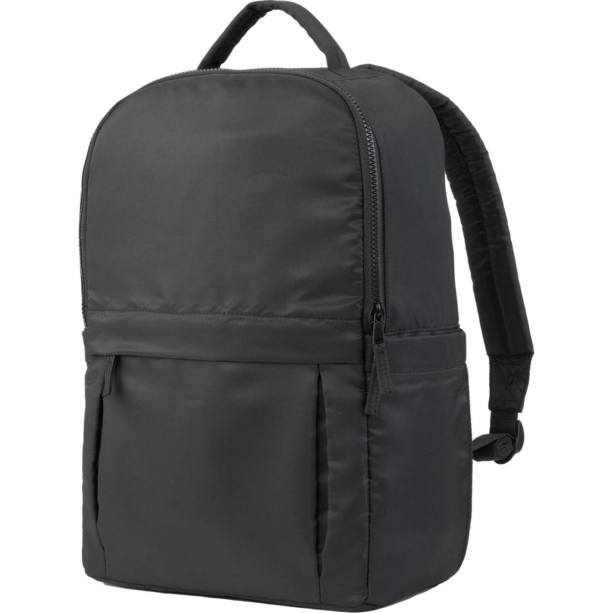 Daybreak Recycled Laptop Backpack, 15 Inch Embroidery - Black - Left Angle