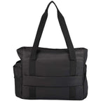 Daybreak Recycled Laptop Tote with Tumbler Pocket - Black - Back