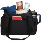 Daybreak Recycled Laptop Tote with Tumbler Pocket - Black - Propped 2