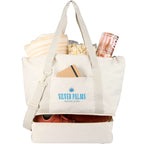 Daybreak Recycled Travel Tote with Shoe Compartment Embroidery - Natural - Propped