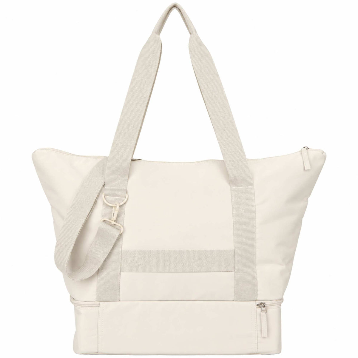 Daybreak Recycled Travel Tote with Shoe Compartment Transfer - Natural - Back