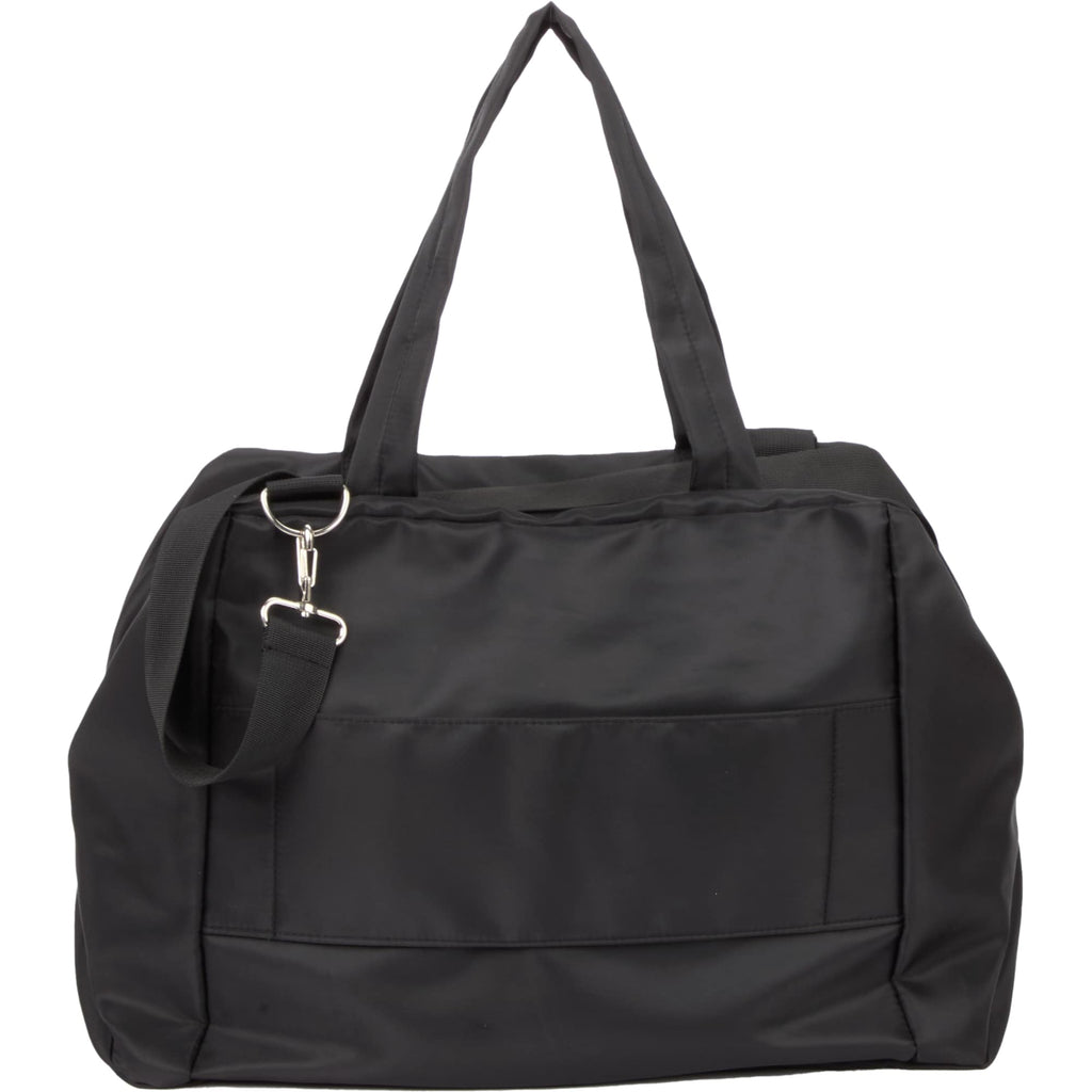 Daybreak Travel Duffel Bag with Trolley Sleeve Embroidery - Black - Back