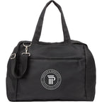 Daybreak Travel Duffel Bag with Trolley Sleeve Embroidery - Black - Front