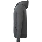 Dayton Classic Fleece Hoodie, Unisex Transfer - Heather Dark Charcoal - Left Side