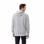 Dayton Classic Fleece Hoodie, Unisex Transfer - Heather Grey Secondary - Back On Model