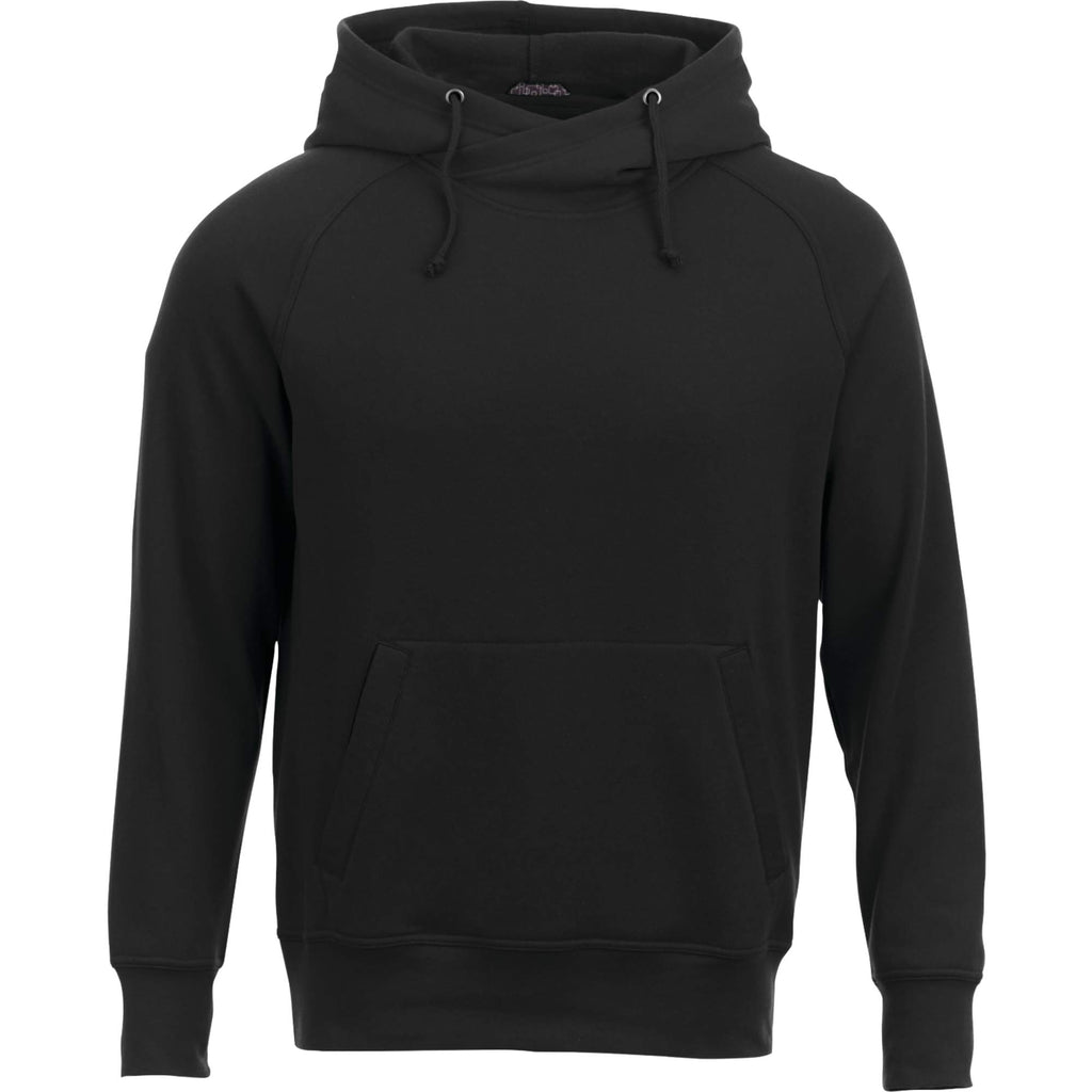 Dayton Crossover Neck Fleece Hoodie for Men Transfer - Black - Back Flat 2