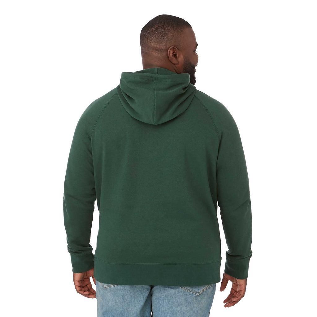 Dayton Crossover Neck Fleece Hoodie for Men Transfer - Forest Green - Back On Model