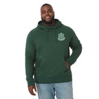 Dayton Crossover Neck Fleece Hoodie for Men Transfer - Forest Green - Front On Model