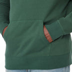 Dayton Crossover Neck Fleece Hoodie for Men Transfer - Forest Green - On Model Detail