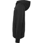 Dayton Crossover Neck Fleece Hoodie for Men Transfer - Heather Dark Charcoal - Left Side