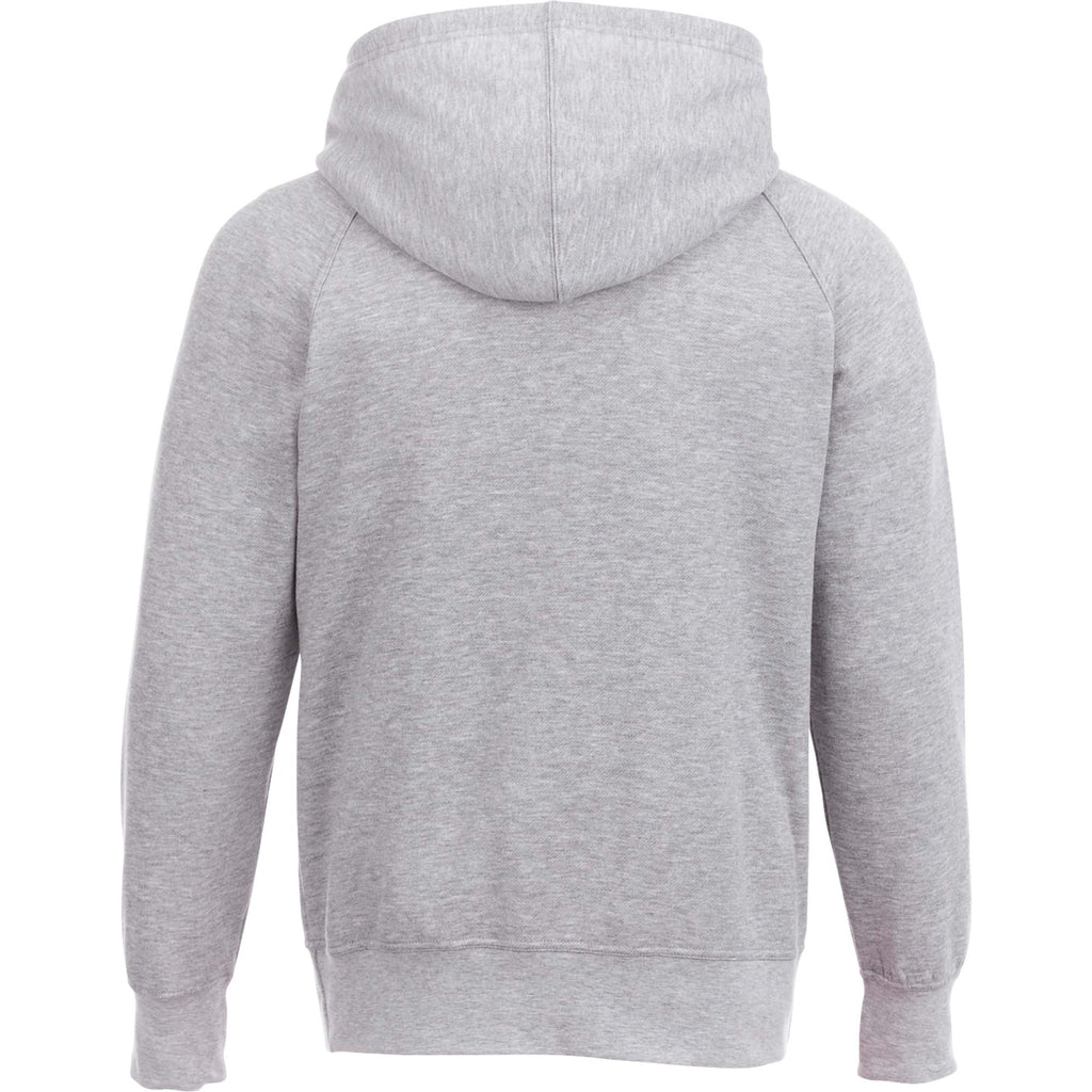 Dayton Crossover Neck Fleece Hoodie for Men Transfer - Heather Grey - Back Flat