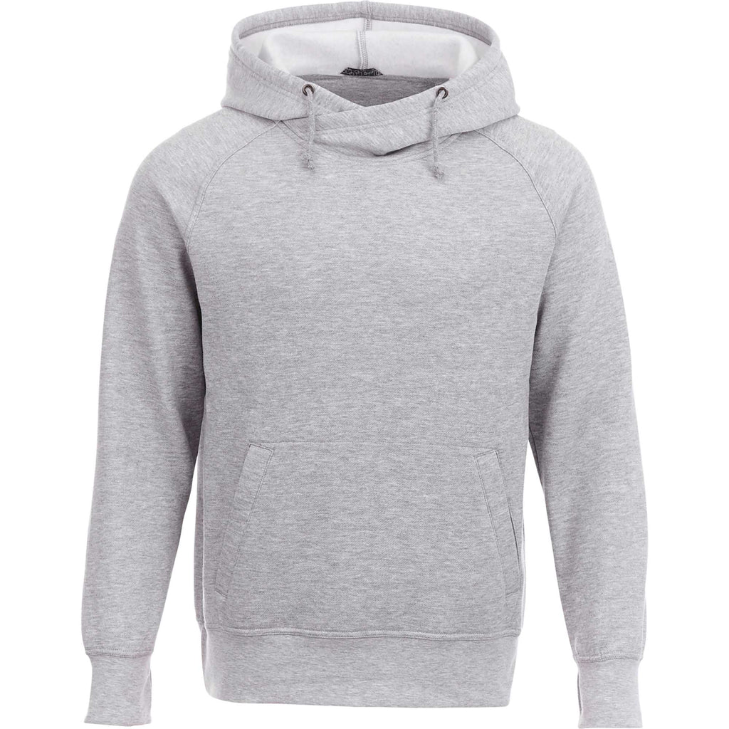 Dayton Crossover Neck Fleece Hoodie for Men Transfer - Heather Grey Secondary - Flat